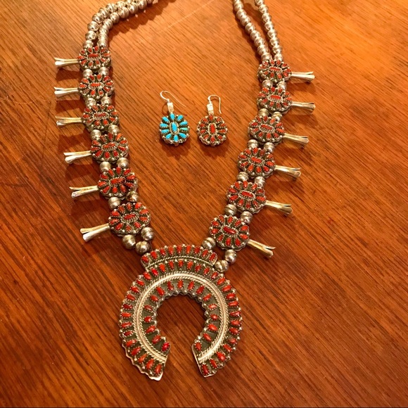 Vintage Navajo Reversible Squash Blossom Set - Picture 2 of 7